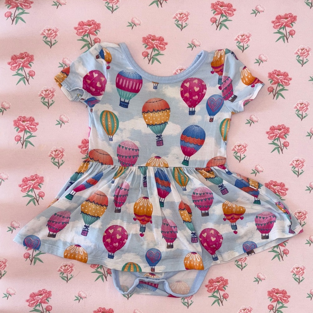 Little Sleepies Balloon Ride Twirl Dress w/ Bodysuit - Size 12-18 Months